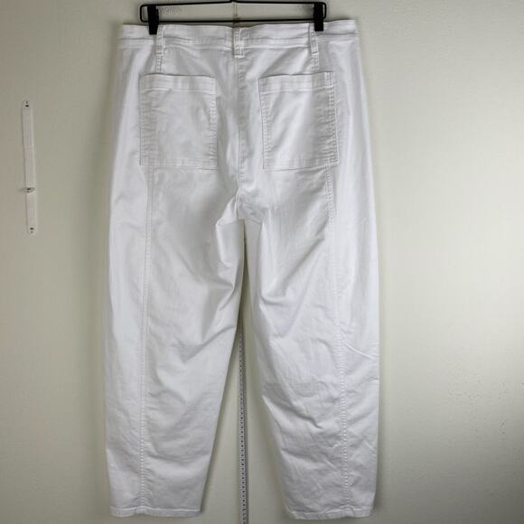 Eileen Fisher Lantern Jeans Size L White Organic Cotton Crop Denim Casual Staple - Picture 9 of 13